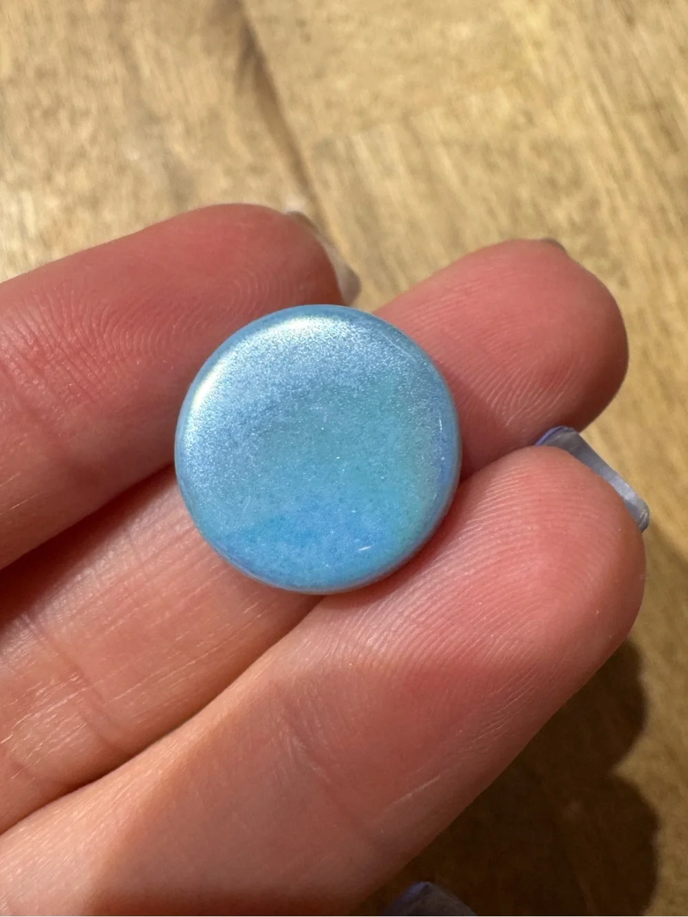 Sky Blue Pearlescent Round Mosaic Tiles